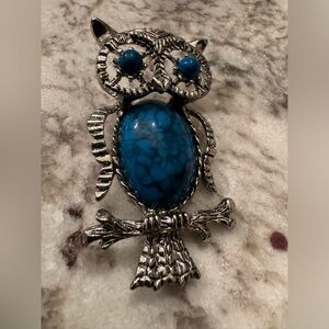 Jewelry, Brooch, Owl, Turquoise Cabachon, Turquois.